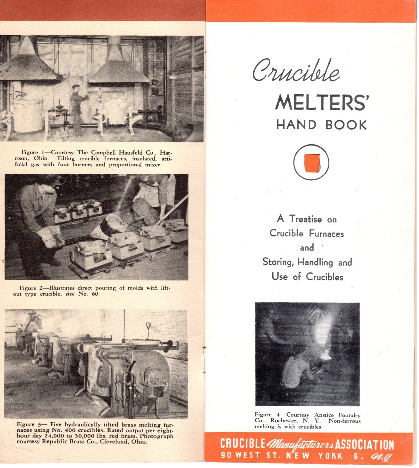 CRUCIBLE MELTERS' HANDBOOK - CRUCIBLE MANUFACTURING ASSOC. - 1940's 2