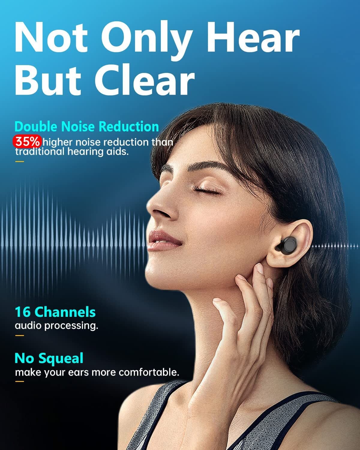 Digital Hearing Aids Noise Cancelling 16 Channel Severe Loss Sound Amplifier ITE 2