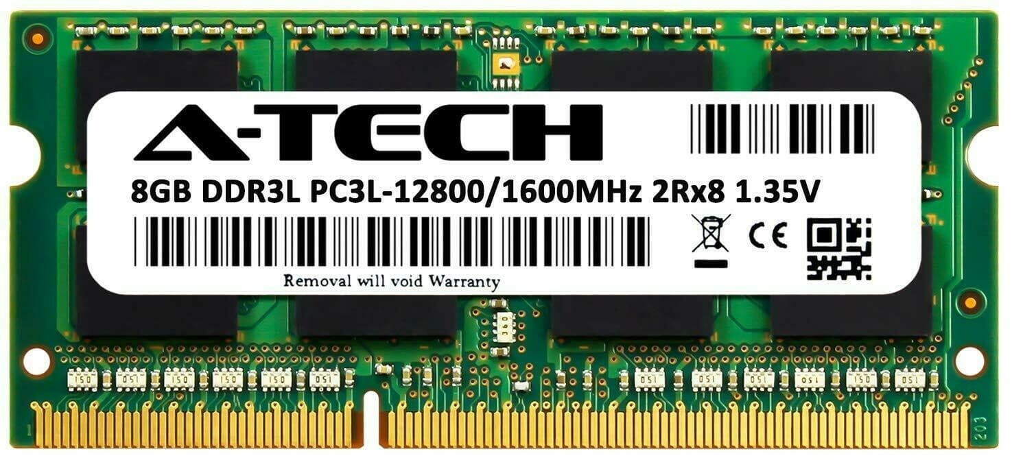 A-Tech 8GB DDR3 1600 PC3-12800 Laptop SODIMM 204-Pin Memory RAM PC3L DDR3L 1x 8G 2