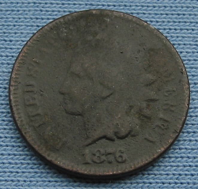 1876 Indian Head Cent (1C, one penny) 2