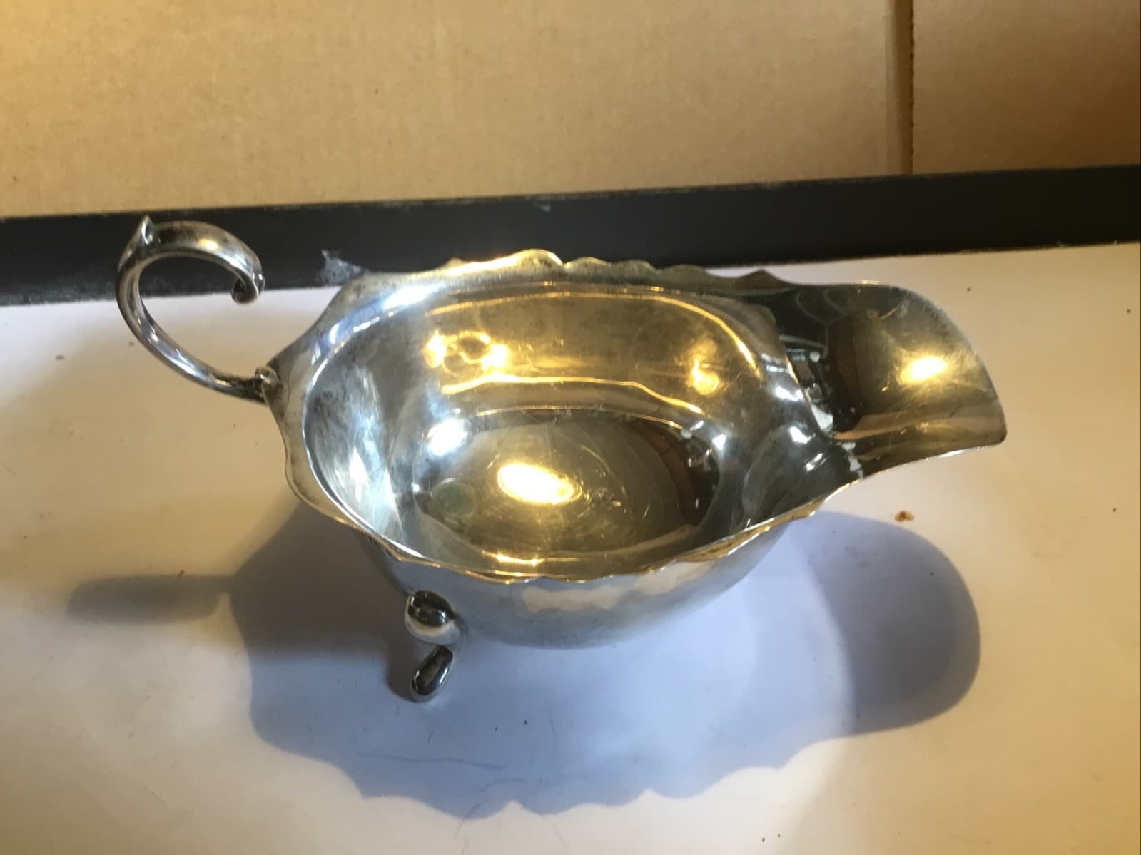 Sterling Silver Sauce Or Gravy Boat Birmingham Possibly 1860 W.B & S Ltd 6" Long