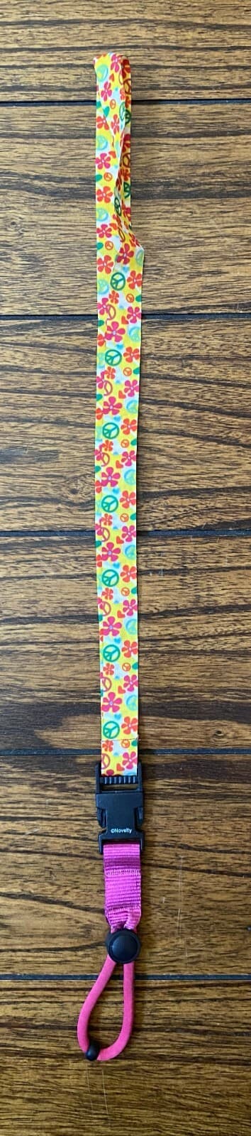 Peace Symbol and Flower Water Bottle Lanyard  2