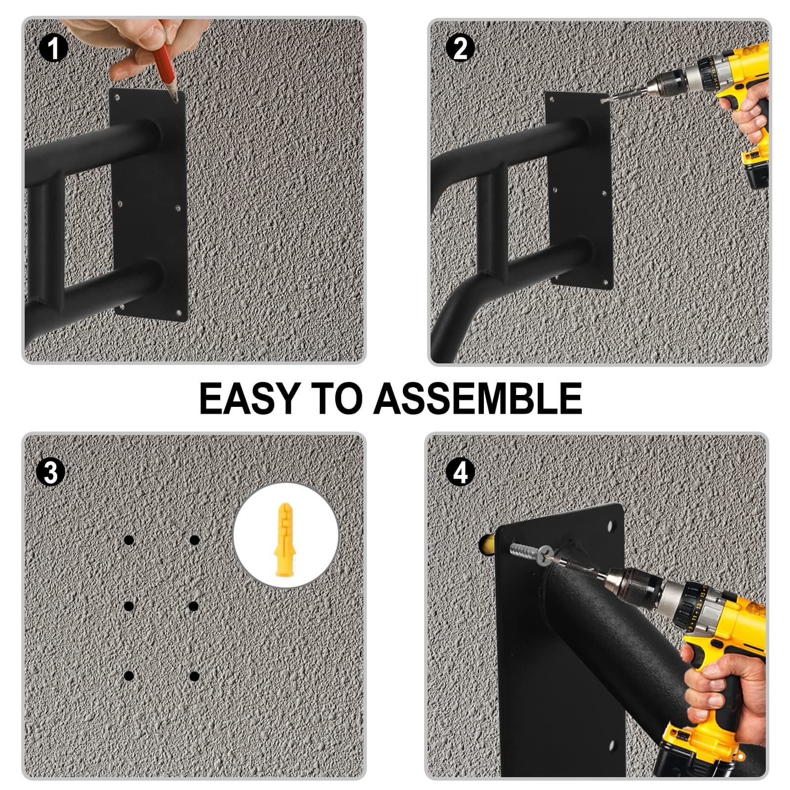 1pcs Hand Rails for Outdoor Steps, Indoor U-Shaped Wall Mount Stair HandRail,... 6