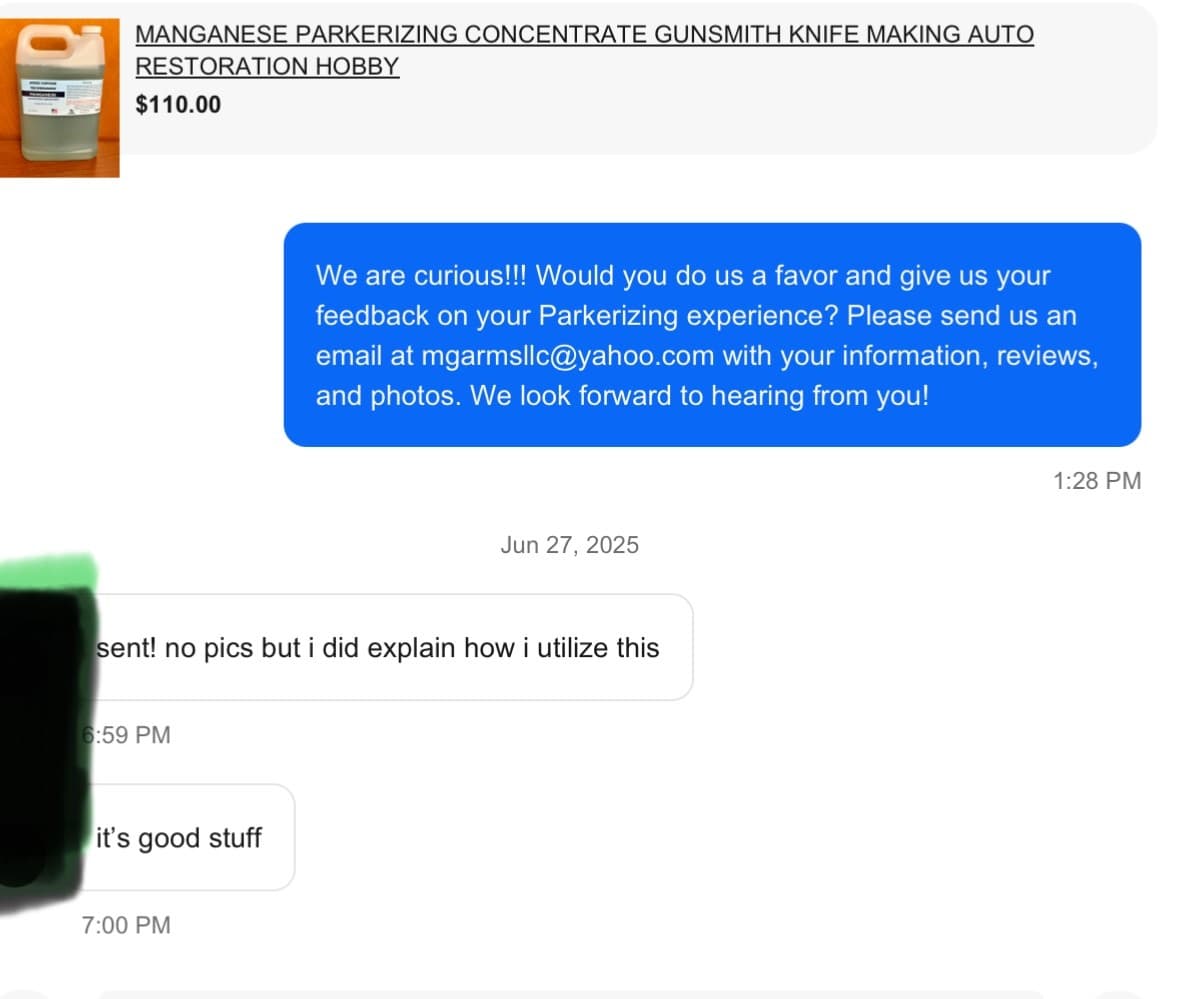 Manganese PARKERIZING ORIGINAL HOME KIT USA Gunsmith Knife USGI WWII Phosphate 5