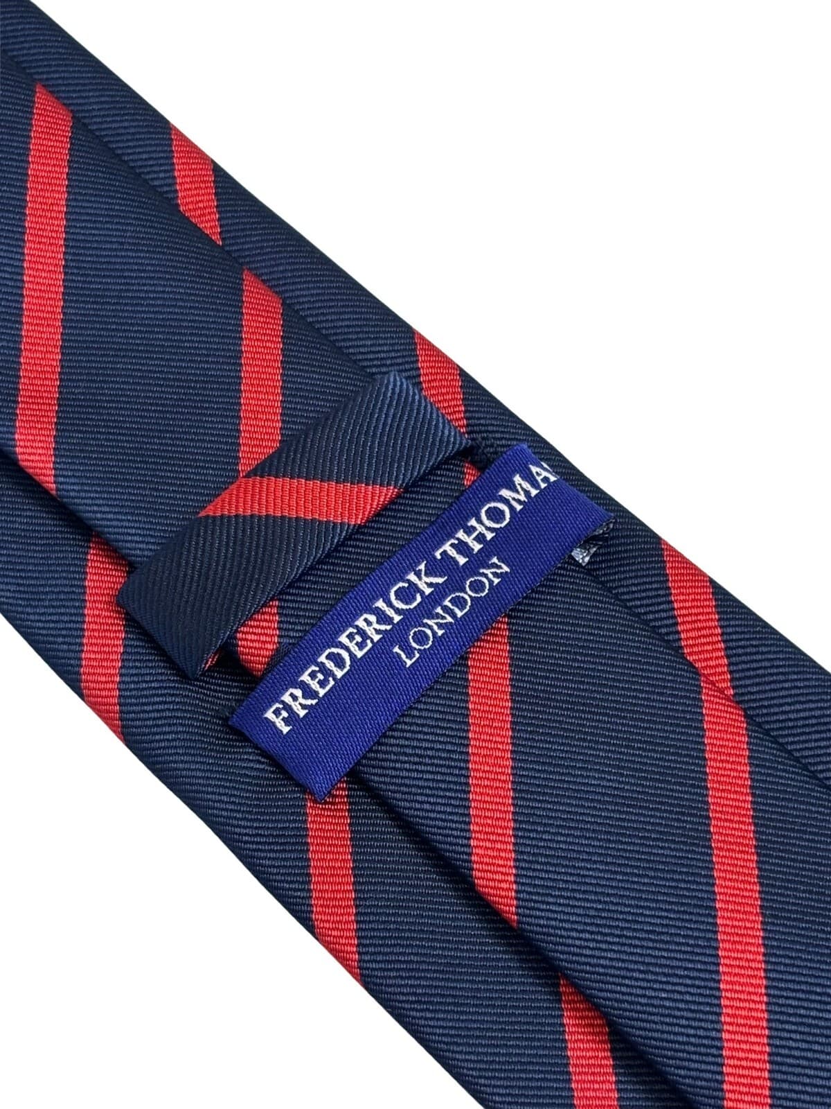 dark navy blue and red striped tie military school style by Frederick Thomas 4