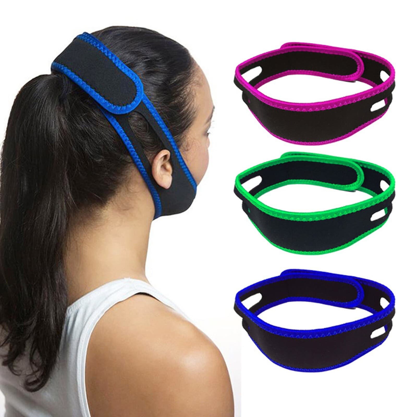 2 Pack Anti Snore Chin Strap Stop Snoring Belt Sleep Apnea Support Solution USA 2