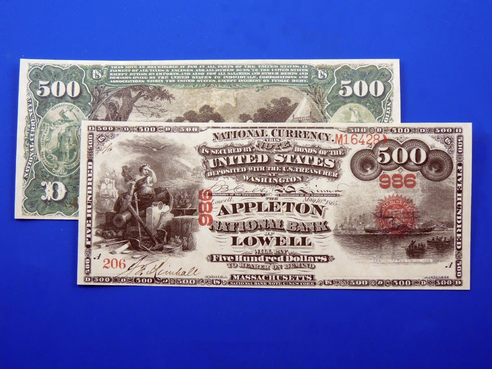 Reproduction $500 1865 Original Series NBN US Paper Money Currency Copy