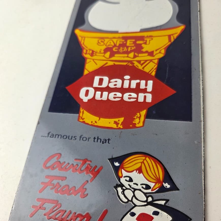 Vintage Old Dairy Queen Sign - Porcelain Diner Gas Pump Sign 3