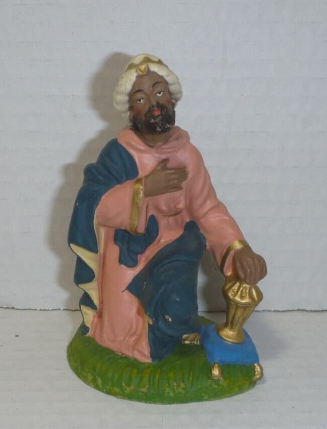 Vintage Italy Paper Mache Christmas Nativity Wise Men Man. 2
