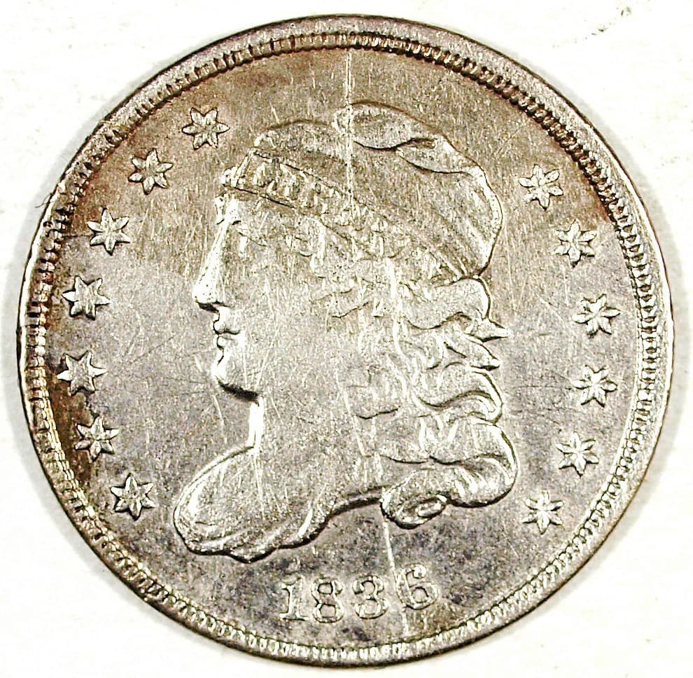 1836 Capped Bust Silver Half Dime ☆☆ Circulated ☆☆ Obverse Die Crack 311