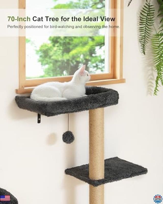 FUKUMARU 3-in-1 Cat Wall Shelves - Sturdy Wooden Climbing Tree & Scratching Post 4
