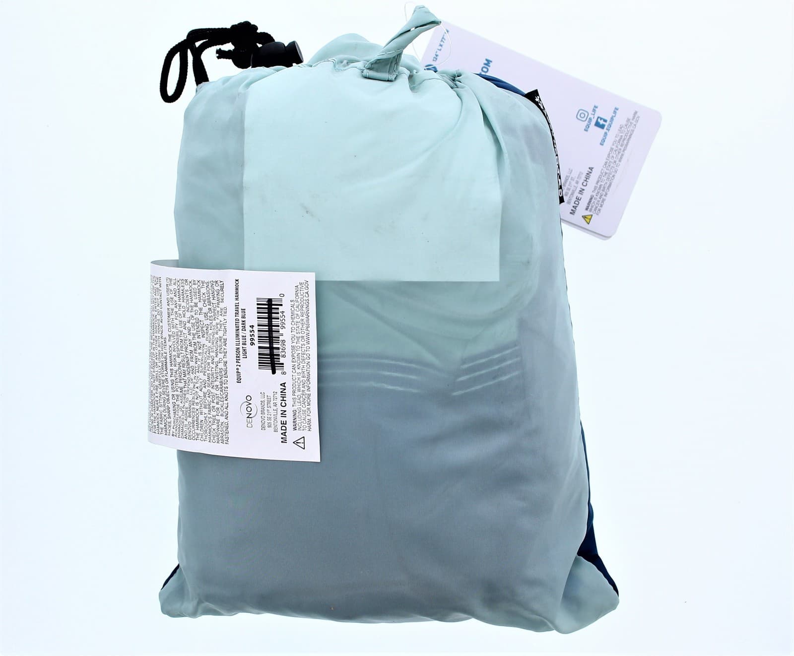 Equip Two Person Illuminated Travel Hammock (Two-tone  Blue) 2