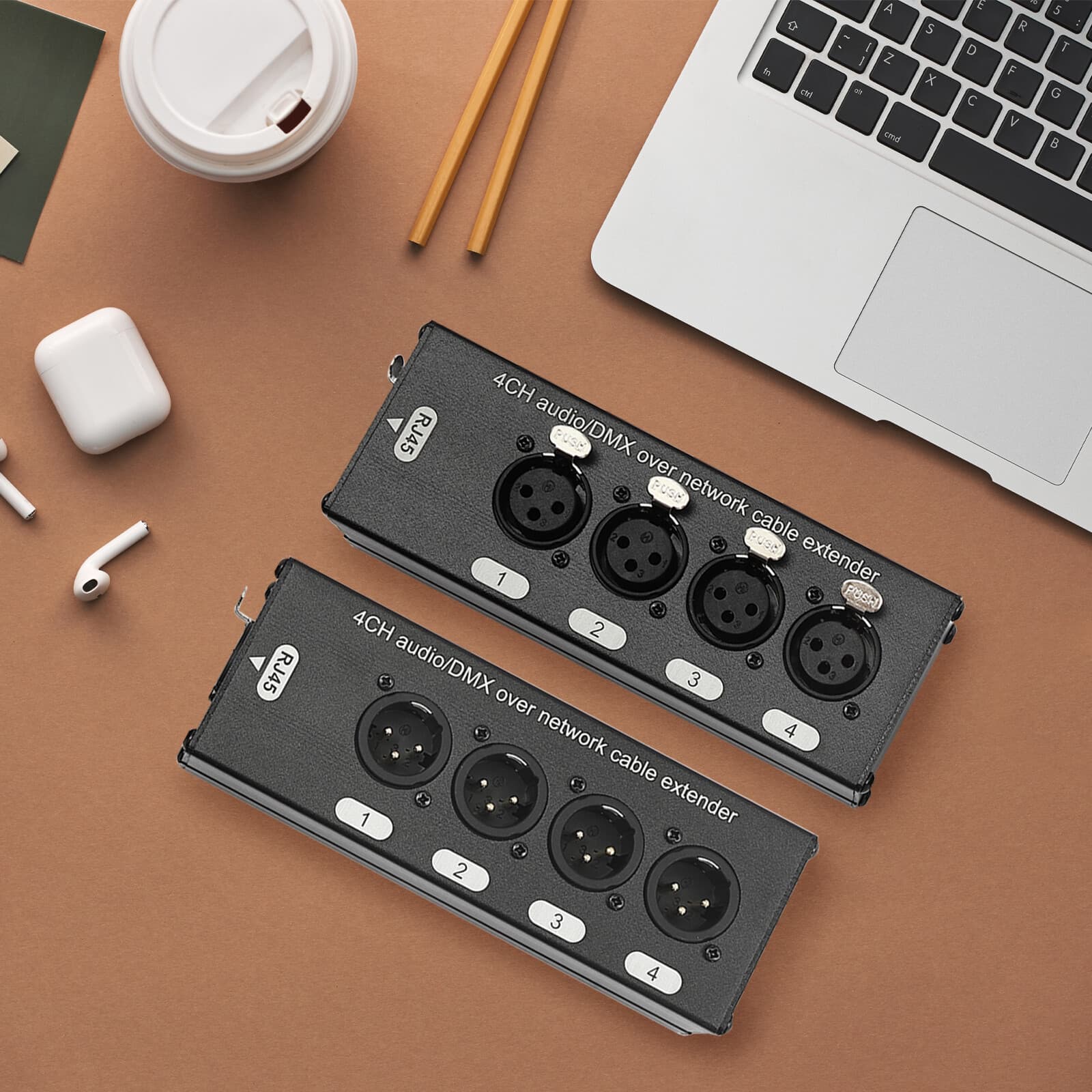 Extender Transmission Network Cable Sub Snake Box Extender 4-Channel Rectangular 5