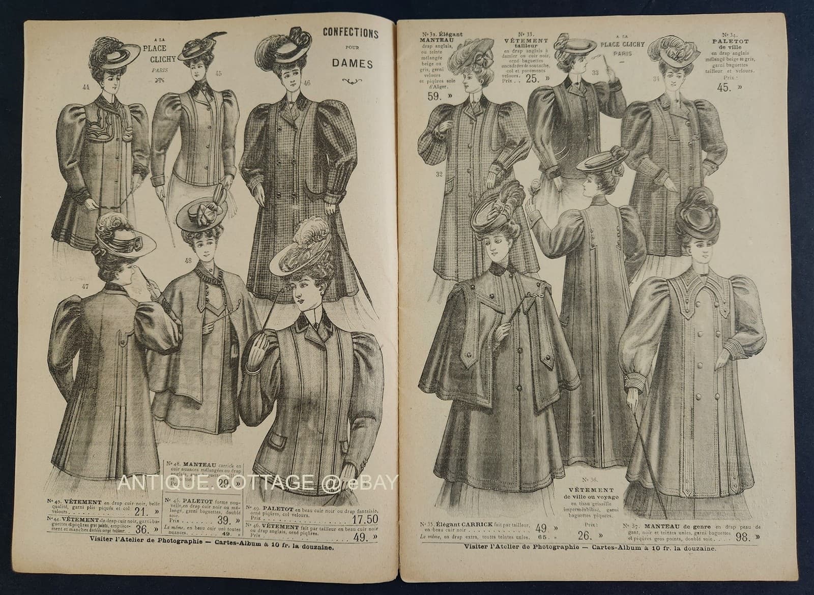 1906 antique FRENCH FASHION a la PLACE CLICHY CATALOG paris men women kids 3