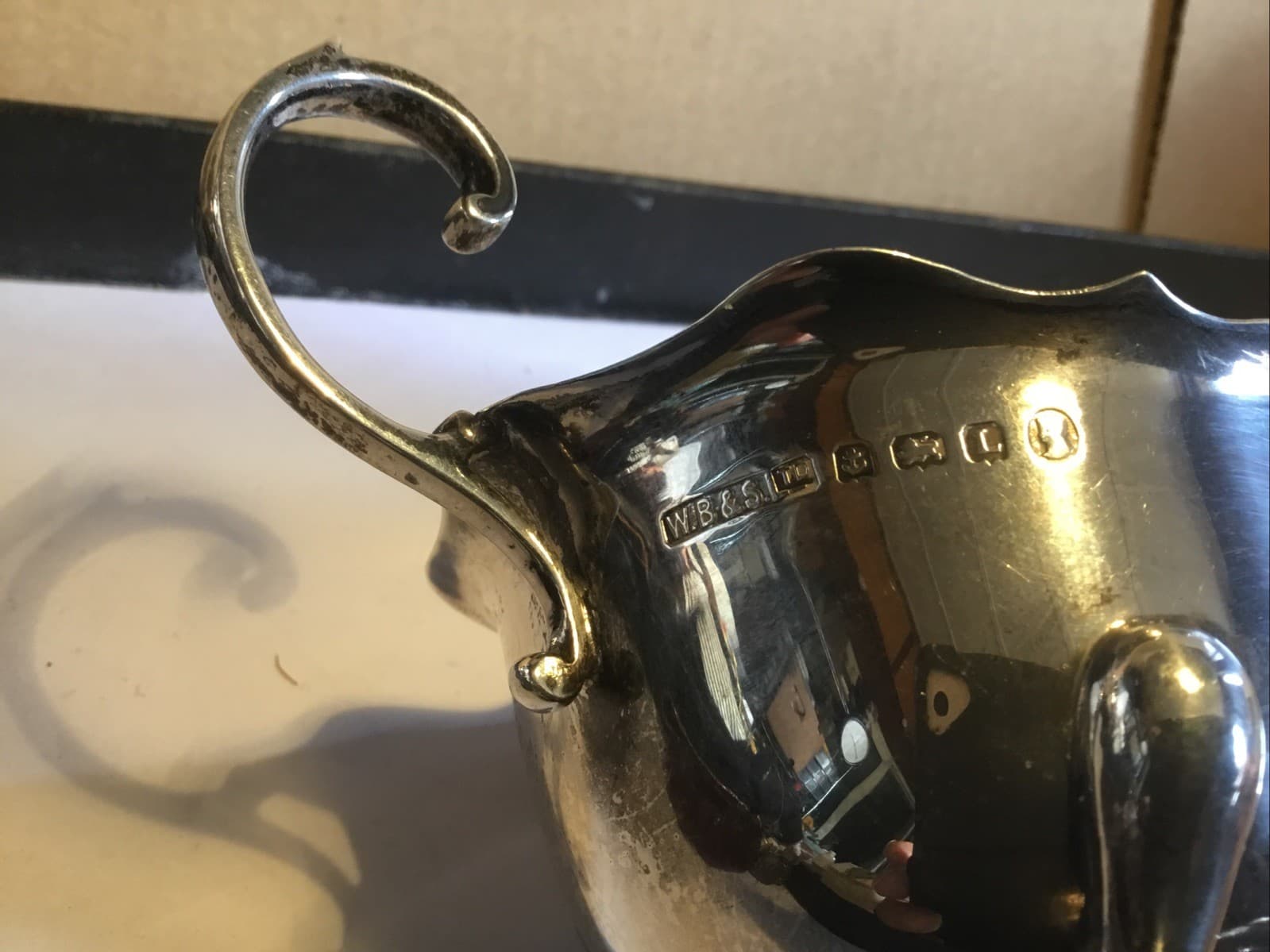 Sterling Silver Sauce Or Gravy Boat Birmingham Possibly 1860 W.B & S Ltd 6" Long 3