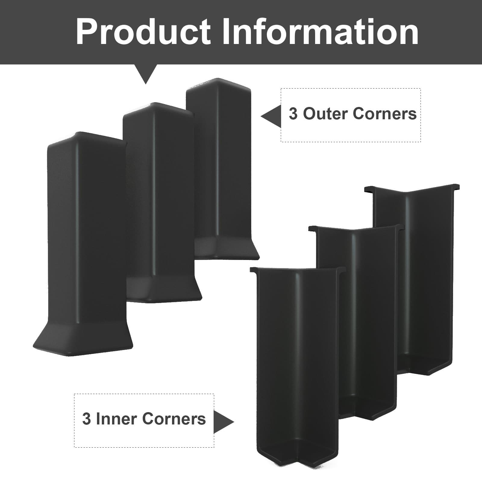 Self Adhesive Baseboard Corner Blocks, 4inch(Width)3 Inside + 3 Outside Corne... 3