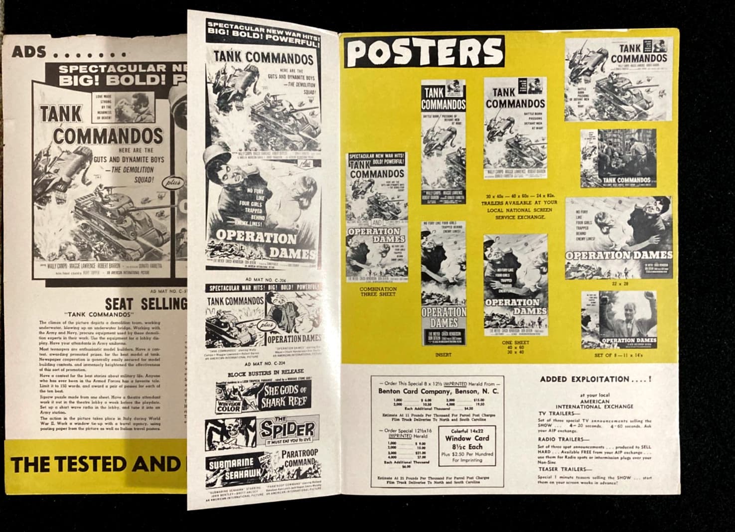 TANK COMMANDOS & OPERATION DAMES Original Movie Pressbook WW2 World War 2 Action 3