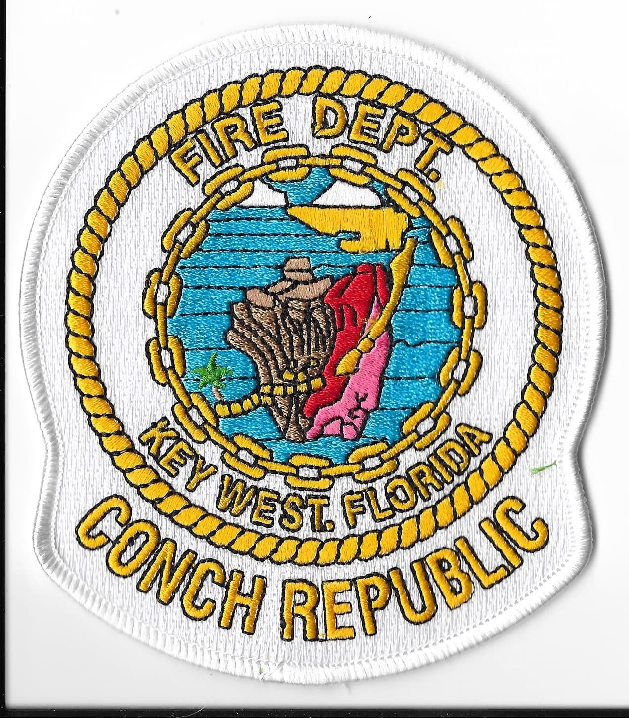 Conch Republic Fire Department Key West, Florida Shoulder Patch V1