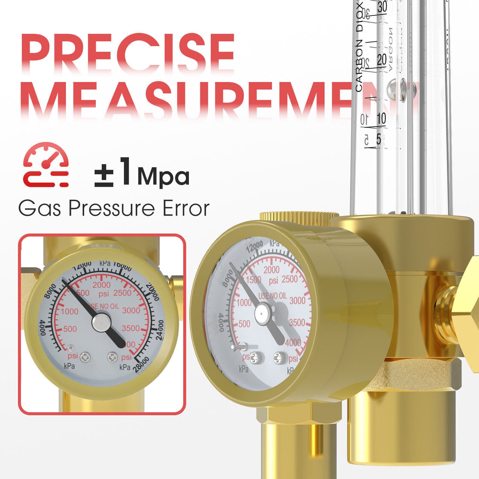 CO2 Argon Flow Meter Gas Regulator Gauge with Gas Hose Mig Tig Welding + Hose 3