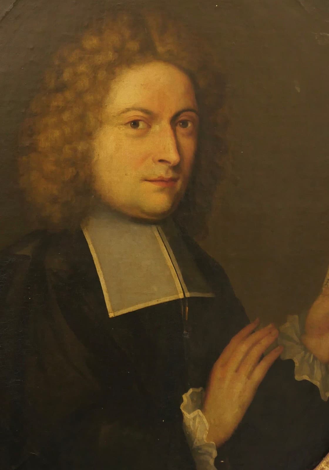 [HYMNIST]: Painted Portrait of Protestant Hymnist, ca. 1750s 2