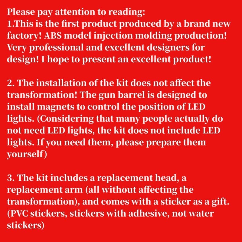 NB-01 KILLING ARM ABS Injection Molding Head Arm Upgrade Kit For SS86 OP Prime 2