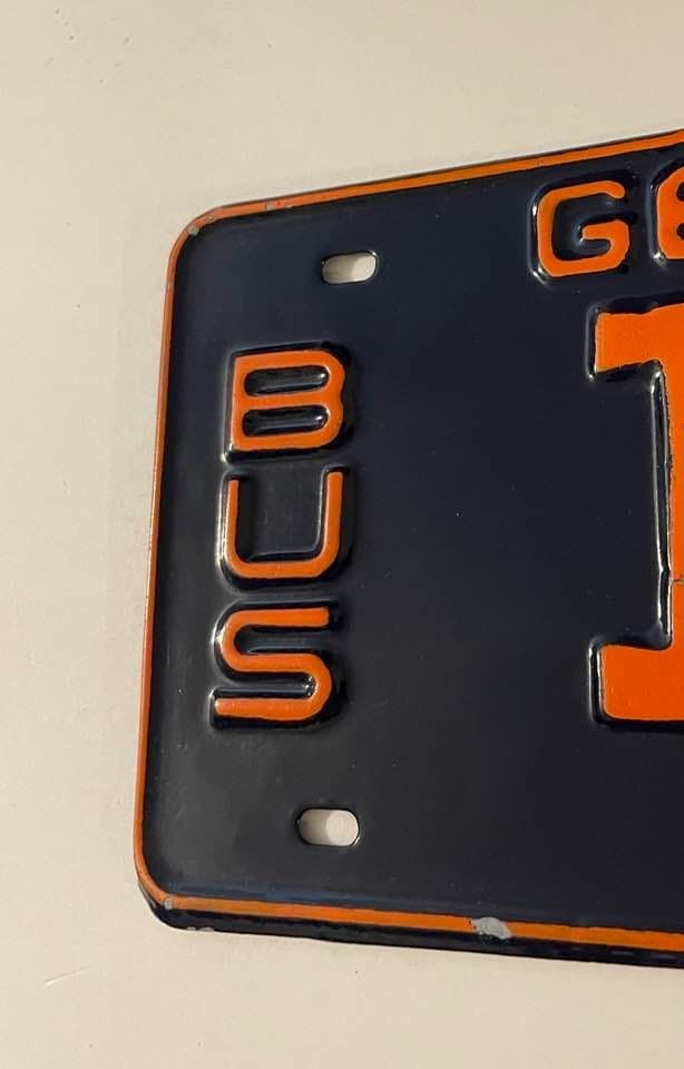 Vintage 1938 Georgia School Bus License Plate 120 E RESTORED 12.25" x 4.4" 2
