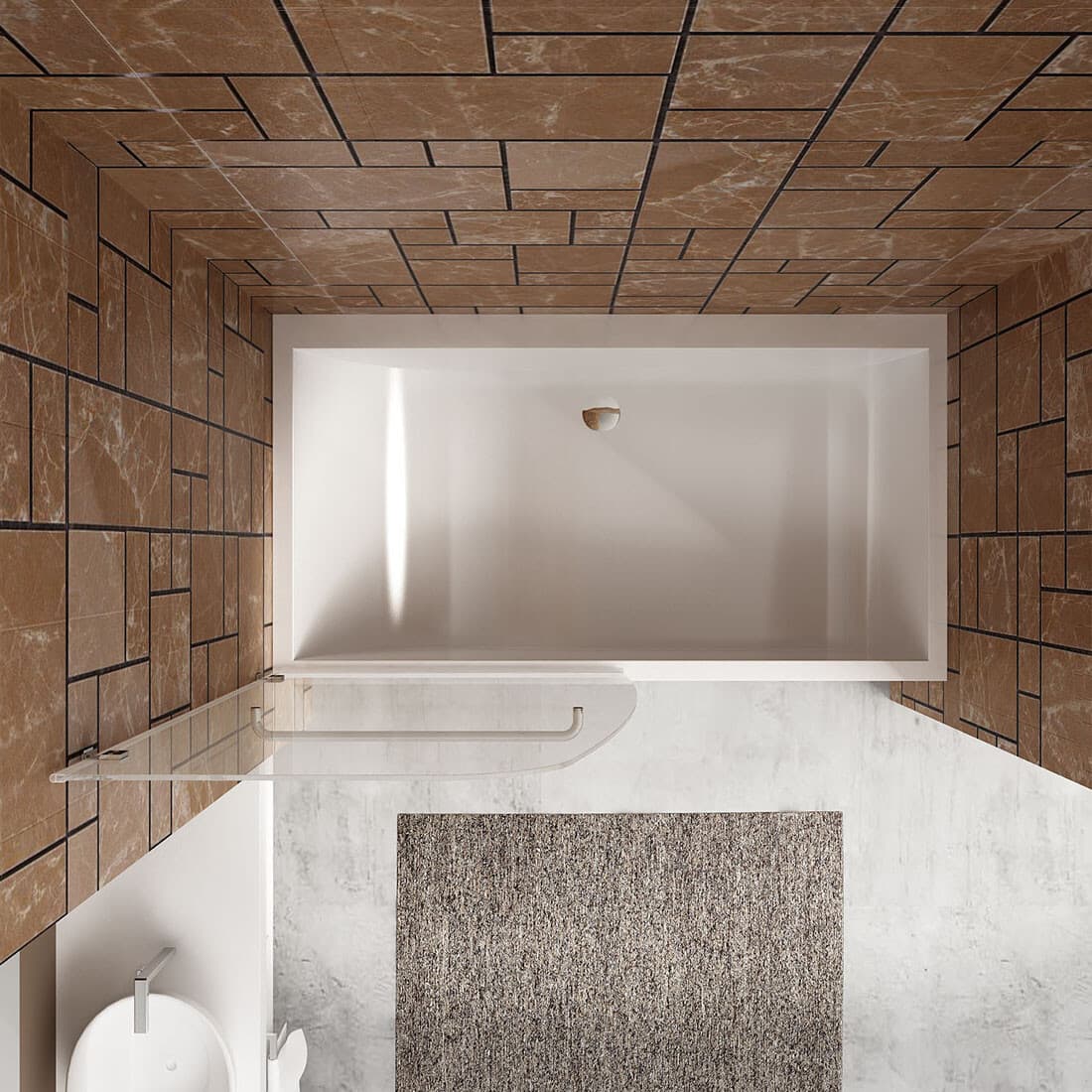 SUNNY SHOWER Bathtub Shower Door Pivot Hinged Tub Door 34" W x 58" H Chrome 4