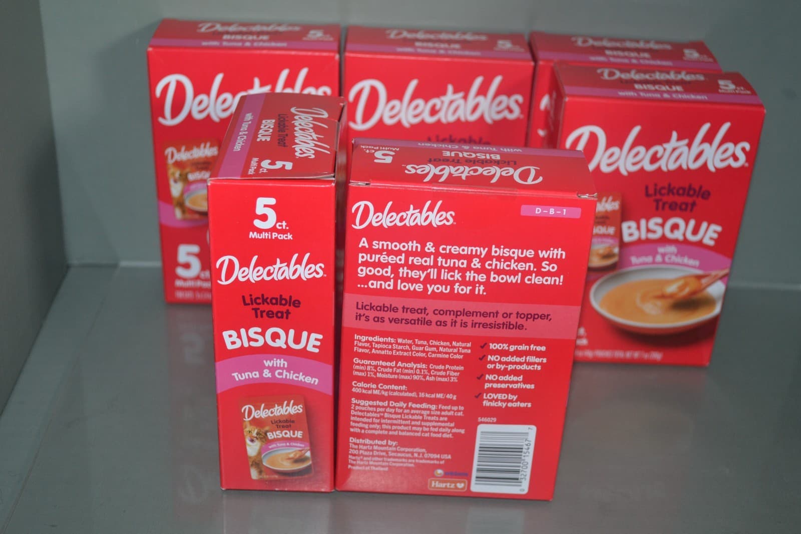 (6) Delectables Lickable Bisque Treats For Cats, Chicken & Tuna 5 In Each, 10/26 2