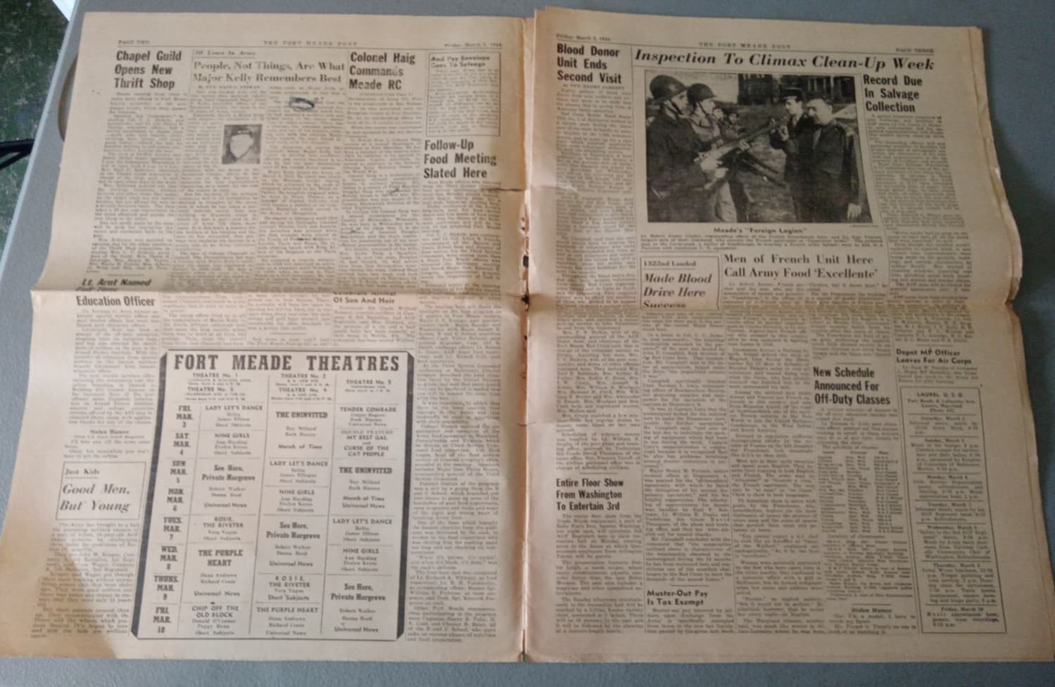 WWII WW2 FORT MEADE POST March 3 1944 Newspaper Japanese Treatment of Koreans 3