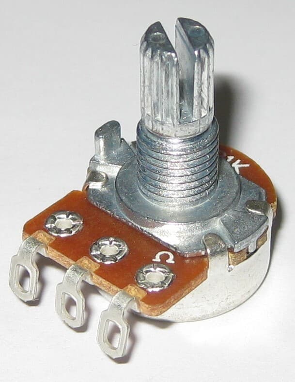 Linear (B) Taper 1k Ohm Potentiometer - 6mm (1/4") Shaft - 1/8 Watt 1000 Ohm 2