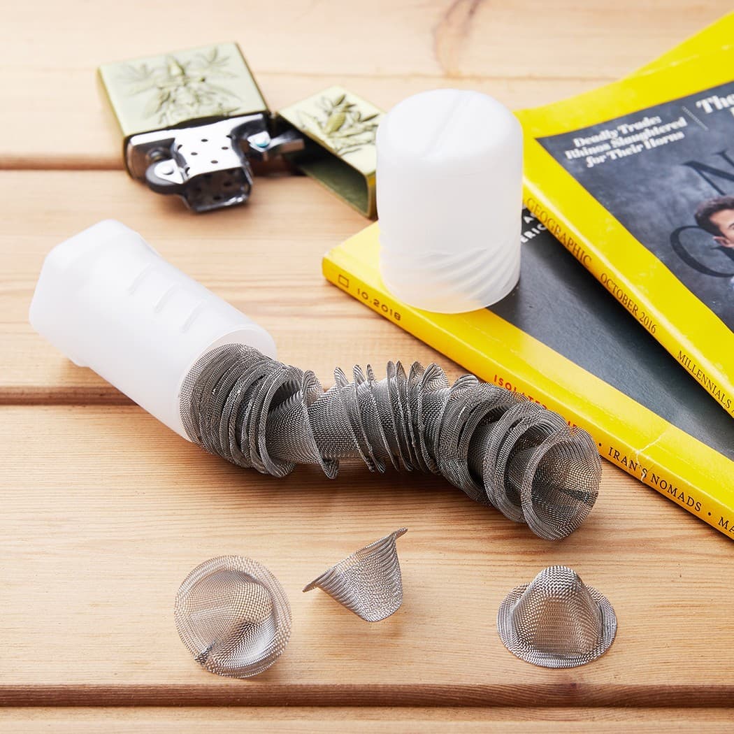 60Pc Bowl Screens for 14MM Glass Bowl Stainless Steel Adjustable Bowl Screens 5