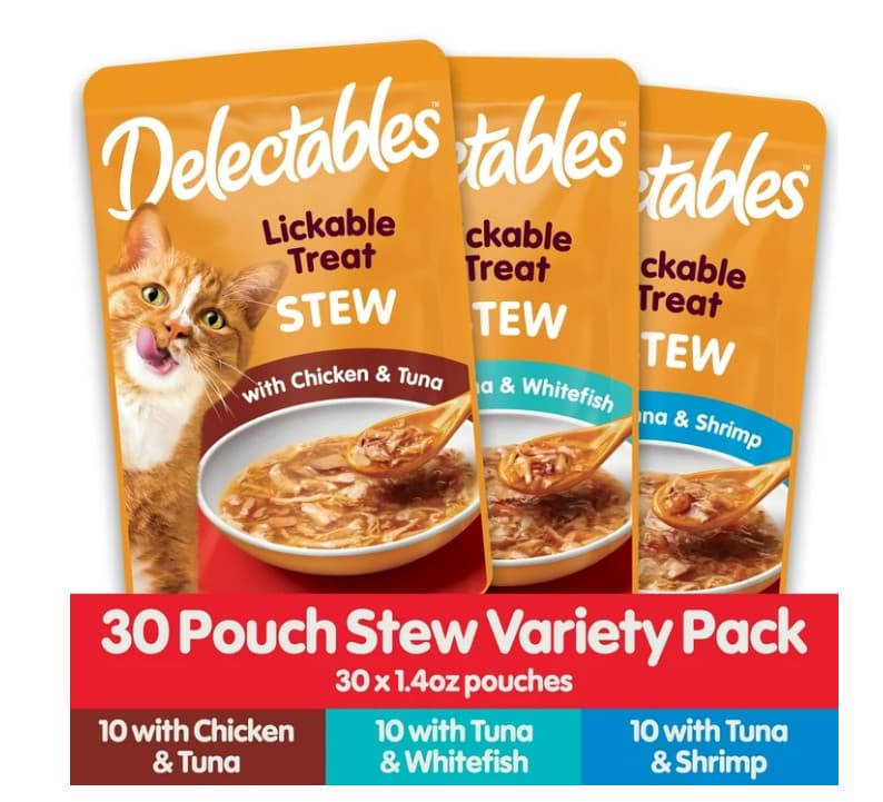 (2 pack) Hartz Delectables Stew Lickable Wet Cat Treats Variety Pack, 30 Count 6