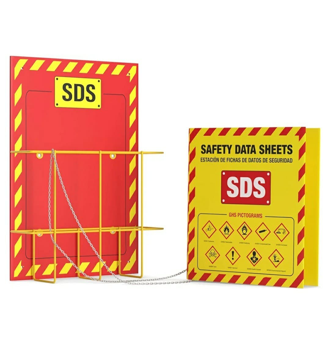 SDS Wall Station - Material Safety Data Sheet Binder with Display Sign "3 Ring" 6