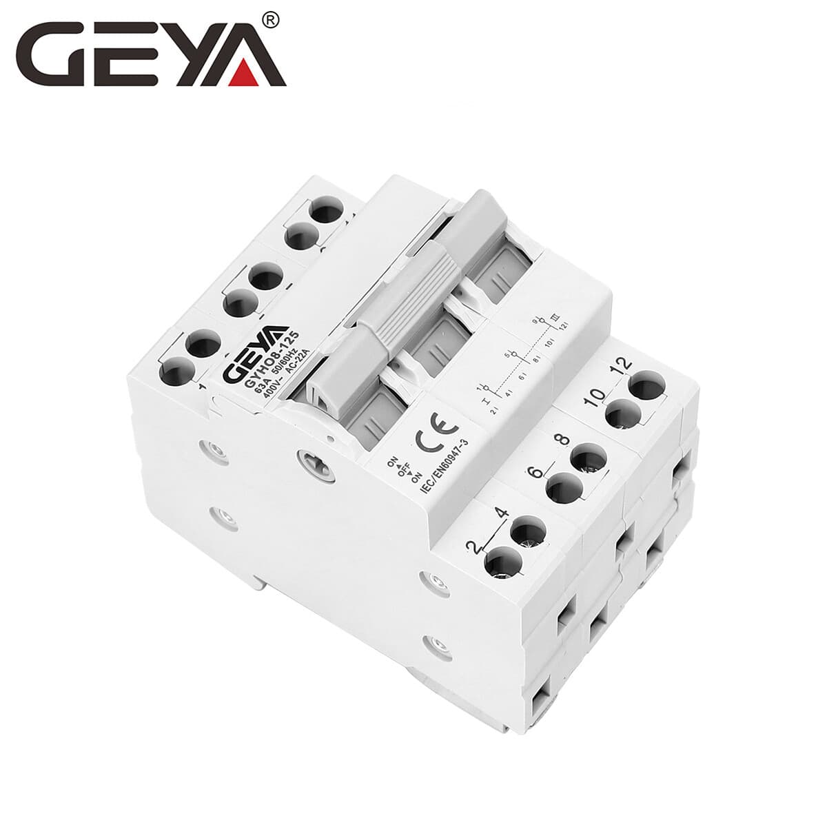 GEYA Manual Changeover Dual Power Transfer Switch 3P 63A 400V For Grid&Generator 5