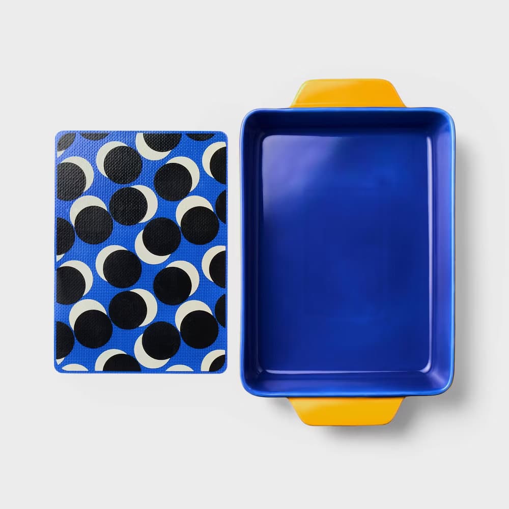 2pc Stoneware Rectangle Baking Dish with Removable Silicone Mat - Tabitha Brown: 3