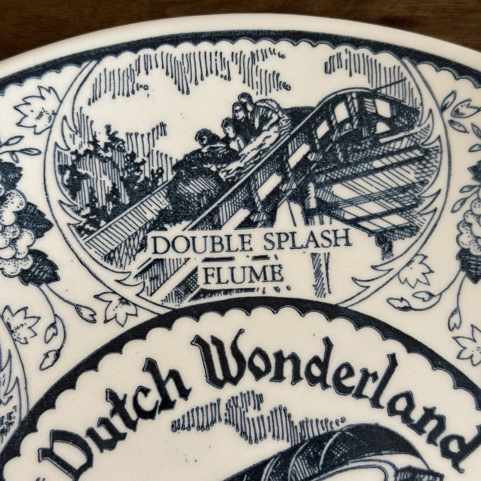 Vintage Lancaster PA Dutch Wonderland Souvenir Plate Ironstone 10" Blue MCM USA 5