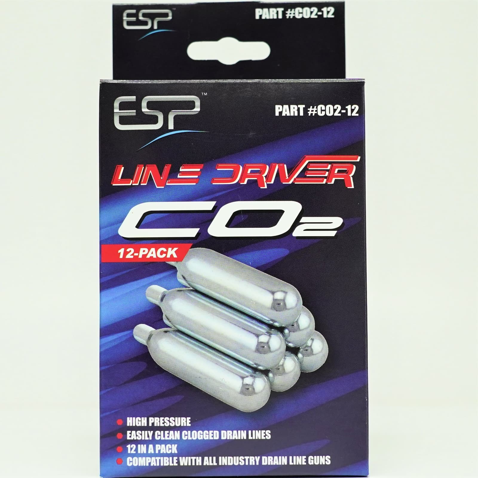 Supco CO2-12 ESP Smooth CO2 Cartridges 16 gm 800 PSI Pack of 12 4