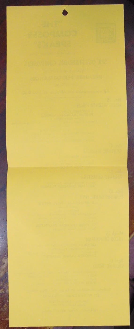 Hanging Calendar: Town Hall's "The Composer Speaks" '73/'74 Henze, Berio, et al 4