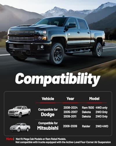  2.5" Leveling Lift Kit Compatible with 2006-2024 Ram 1500 (4WD 2.5 inch Black 3