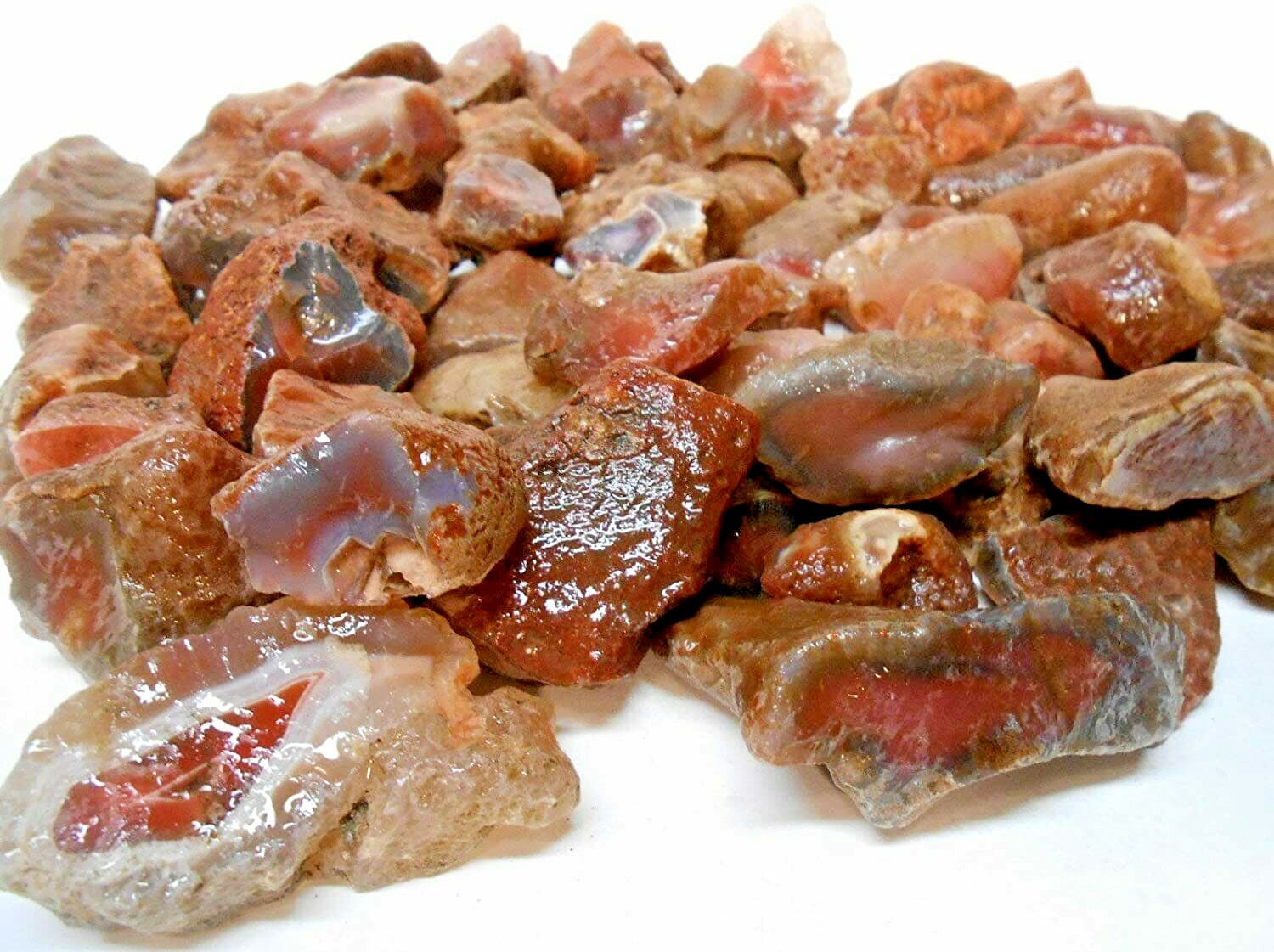 Rock Tumbler Gem Refill Kit - Swali Rose Agate Rough, Mozambique,Africa, 4 oz  2