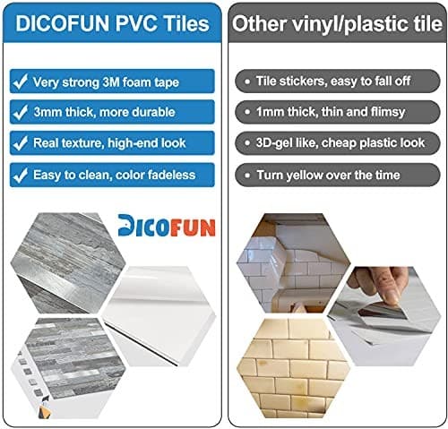 -Sheet Peel and Stick Backsplash Wall 10 Distressed Wood with Metal Silver 6