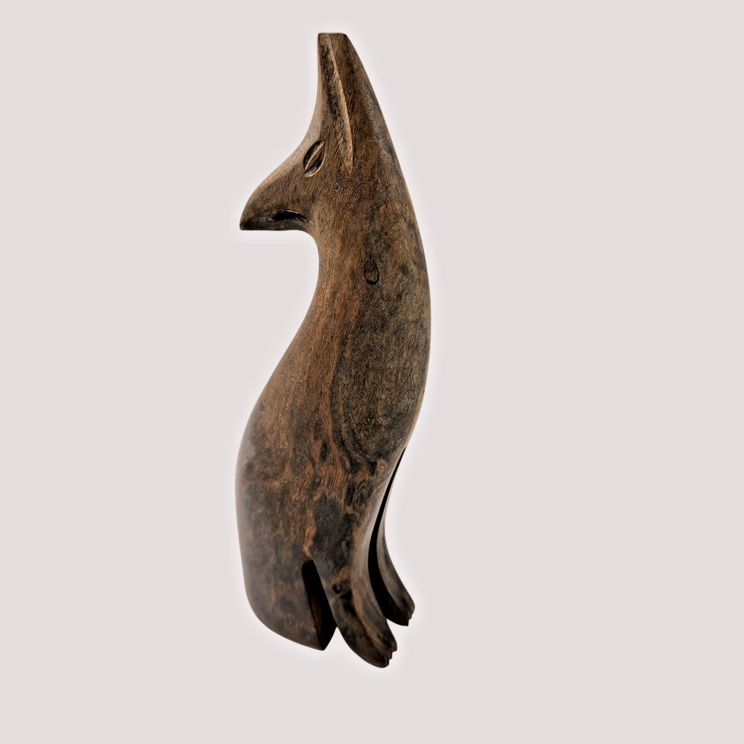 VTG Hand Carved Howling Wolf Figure Ironwood Southwest Seri Indians 8" Sculpture 3