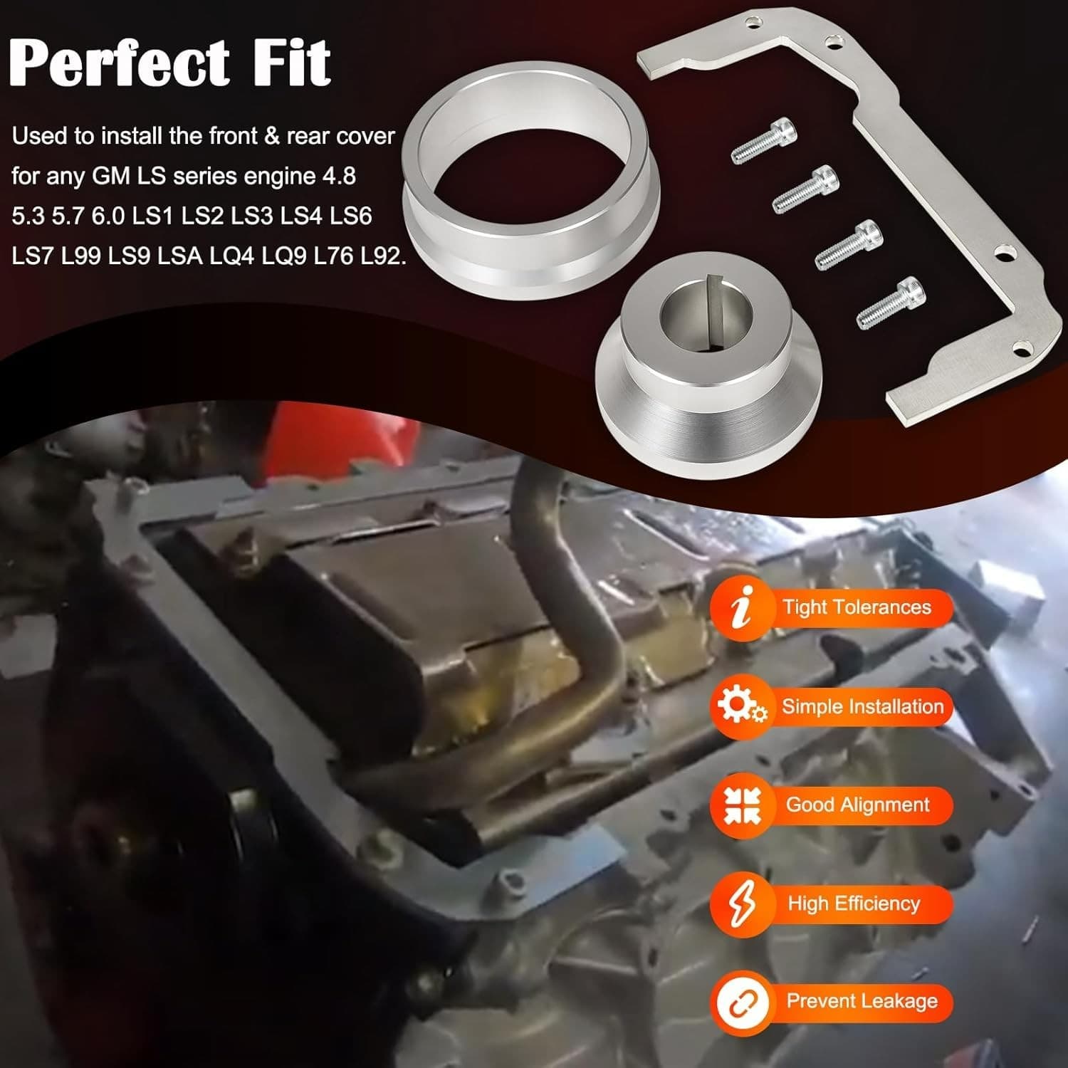 Front and Rear Cover Billet Alignment Tool & Oil Pan Alignment Tool Fits for LS 5