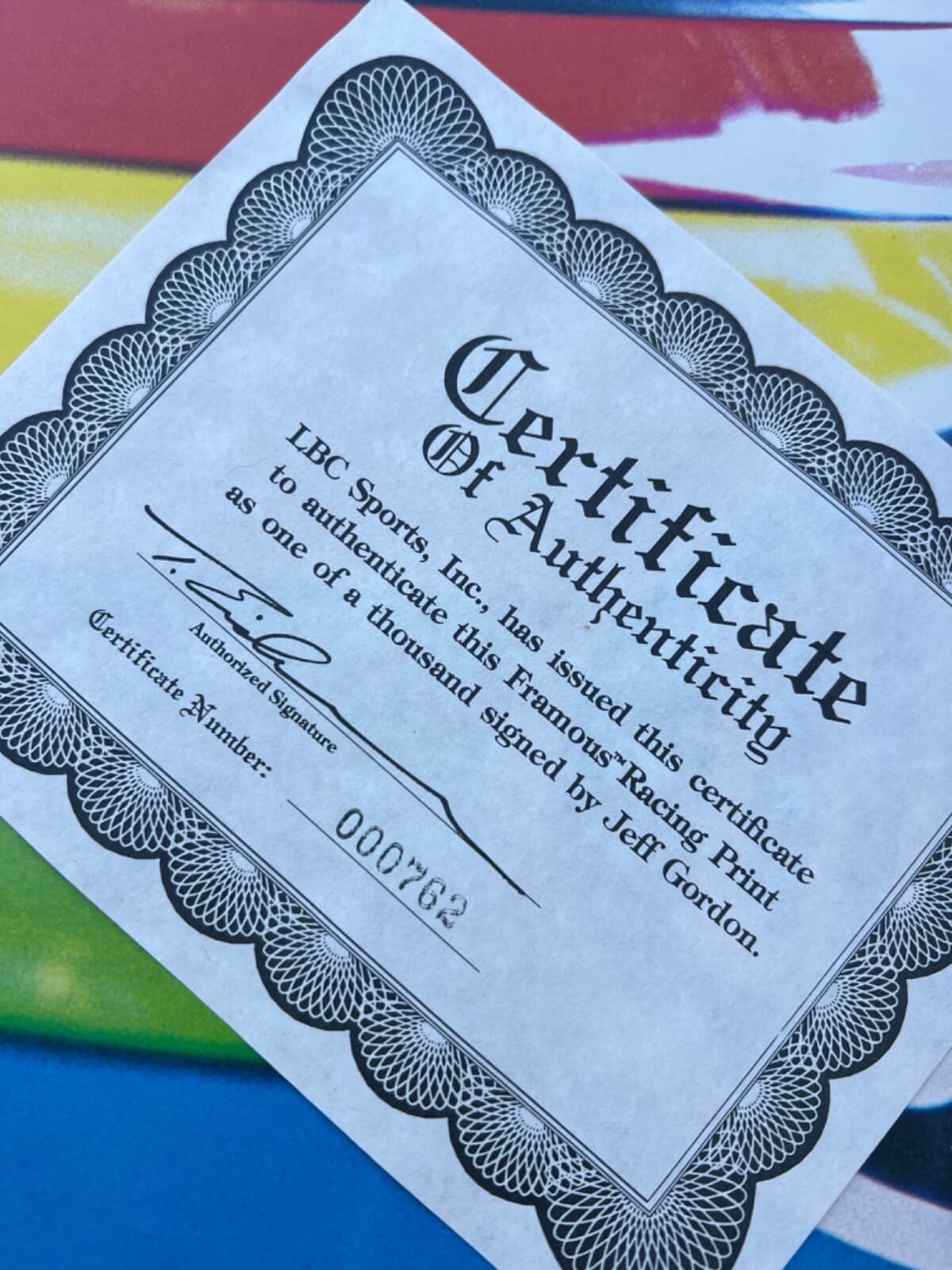 Vintage Autograph 1993 Jeff Gordon #24 Cardboard Poster Display w/ Rookie Card 3