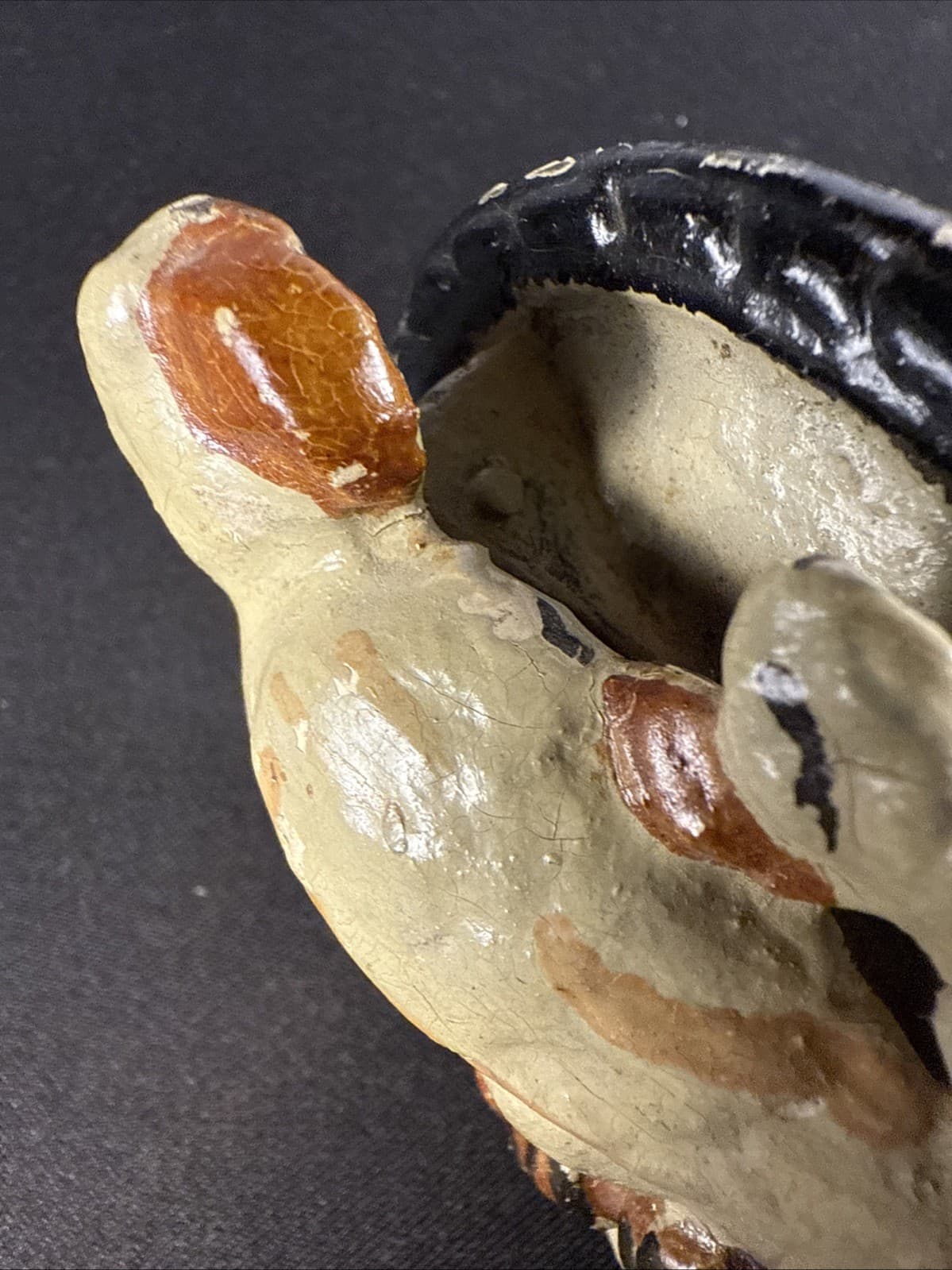 RARE DOOR KNOCKER, Vintage Cast Iron Parrot Door Knocker Hand Painted 6