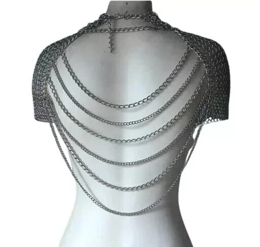 Medieval Chainmail Collar Shoulder Armor Adjustable Chainmail Chain COSTUME 2