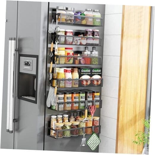 Magnetic Spice Rack for Refrigerator Magnetic Shelf, Fridge Magnet 6 Pack