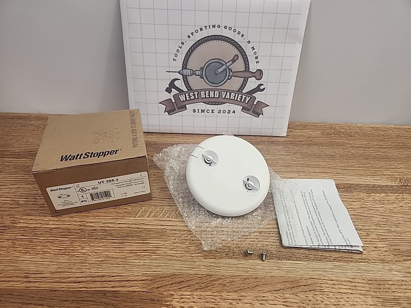 WATT STOPPER UT-355-3 ULTRASONIC CEILING OCCUPANCY SENSOR 2000 FT COVERAGE