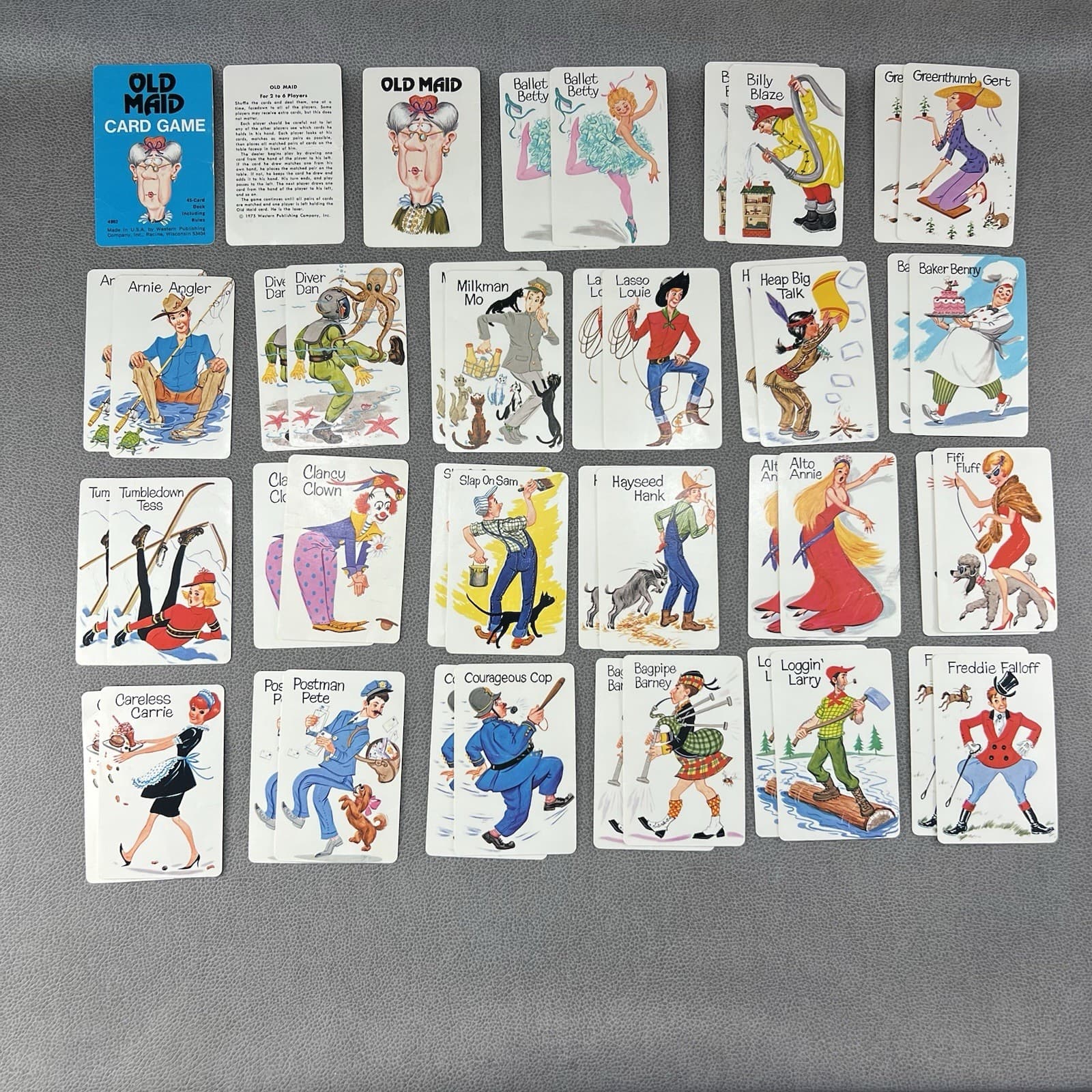 VTG 1975 Whitman Old Maid Cards #4902 & War #4906 Lot of 2 Complete Card Sets 3