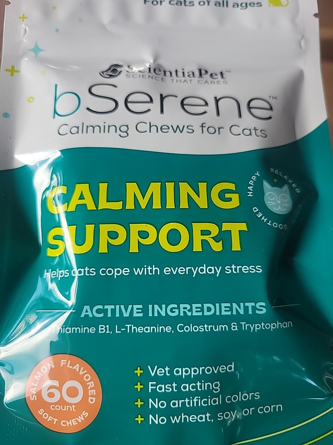 ScientiaPet bSerene Calming Cat Chews Salmon 120 Ct 6/24 2pk Free Shipping